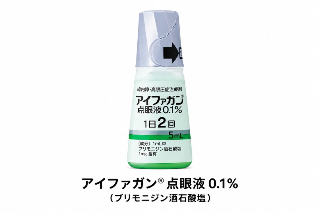 緑内障の治療に使われるアイファガン点眼液0.1％（ブリモニジン酒石酸塩）の画像